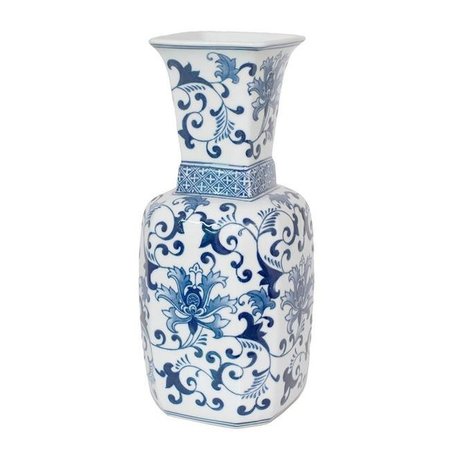 PLUTUS BRANDS Plutus Brands PBTH92899 15.75 x 6.5 x 6.5 in. Blue & White Porcelain Vase PBTH92899